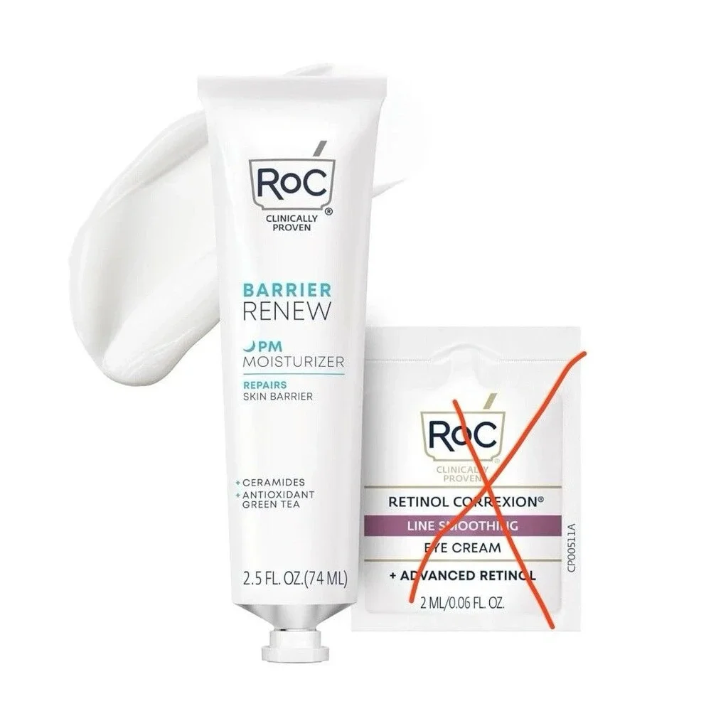 RoC Skin Barrier Renew Night Moisturizer with Ceramides & Peptides White 2.5 oz